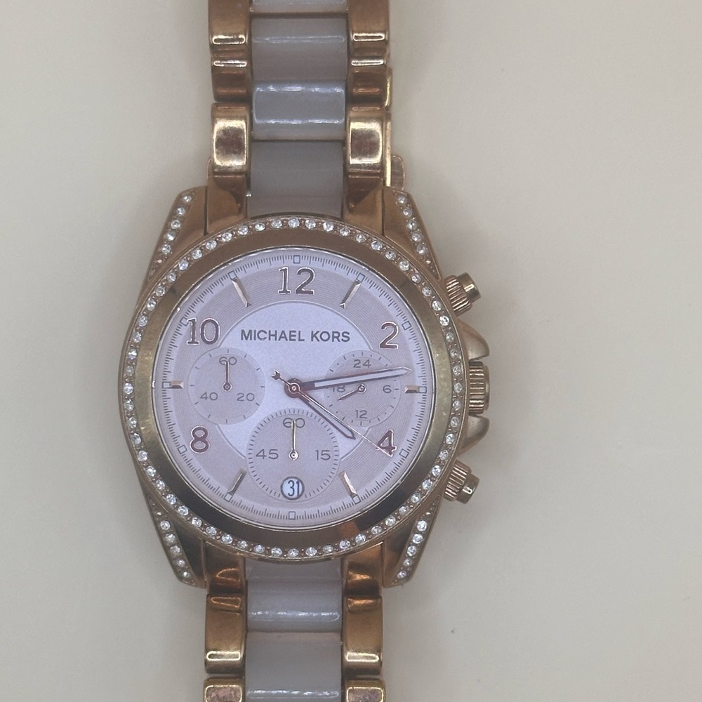 Michael Kors Rose Gold Watch with “diamonds”